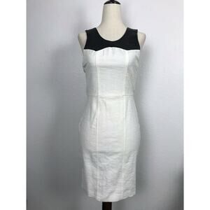 Hunter Dixon Hunter Bell Leather Trim Mini Bodycon Dress FLAW